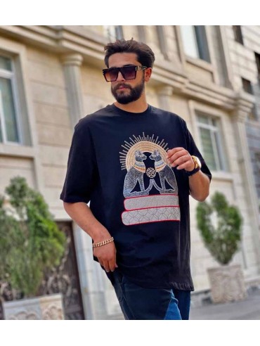 تیشرت یقه گرد تمام گلدوزی عالی کد 1153